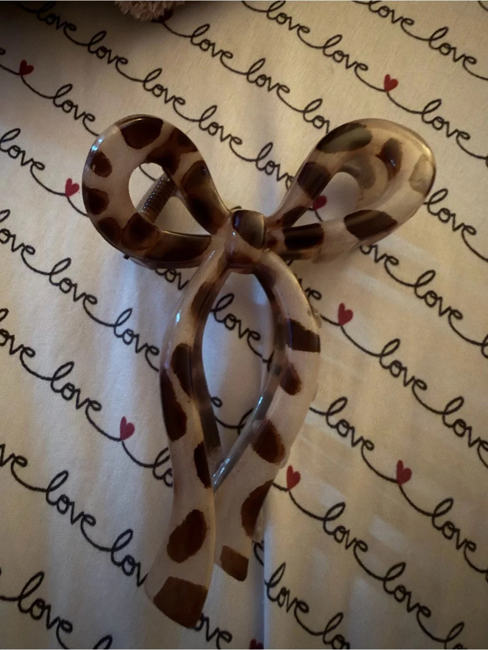 American Eagle Outfitters Bow Clip Brown and Cream